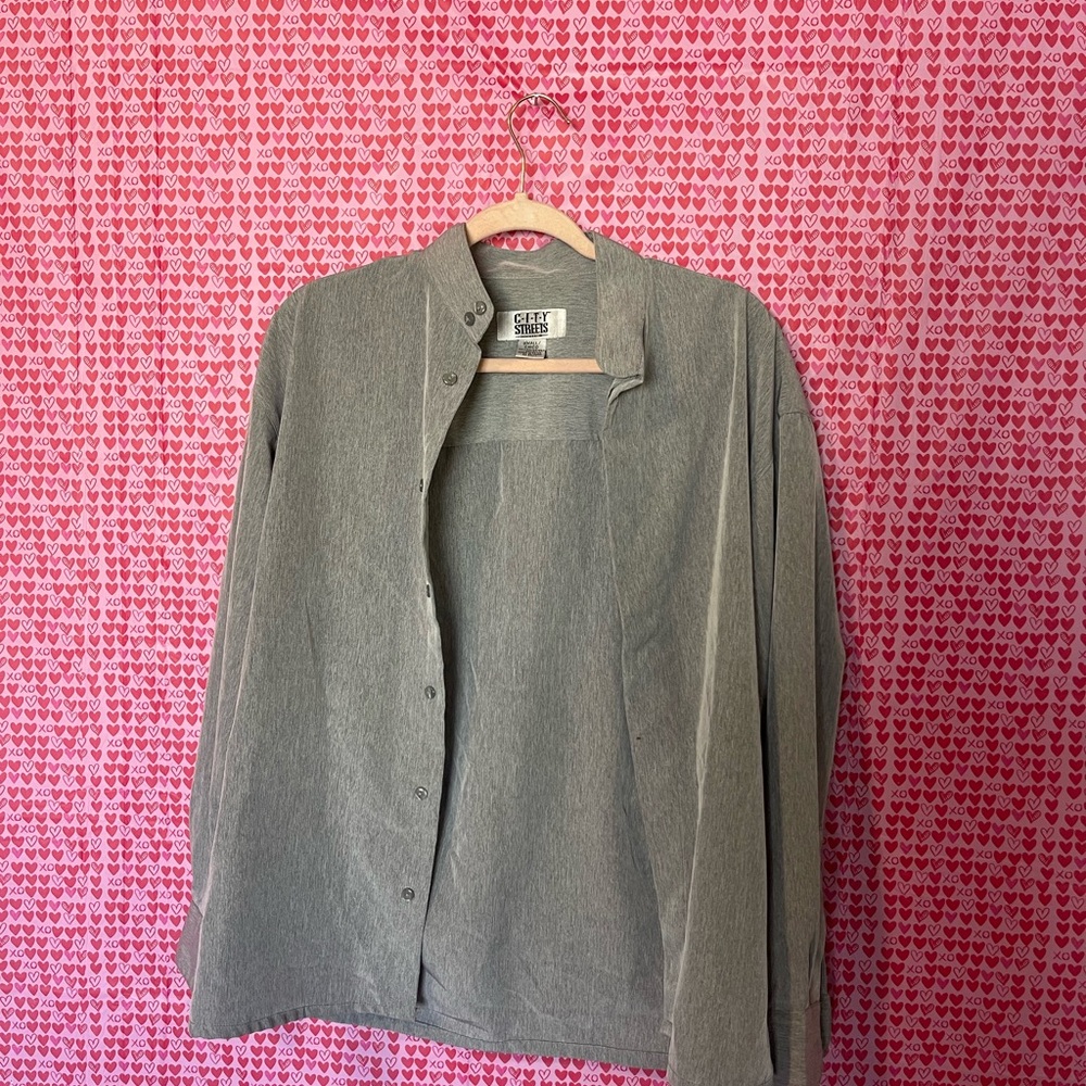 Gray Button-Up Shirt